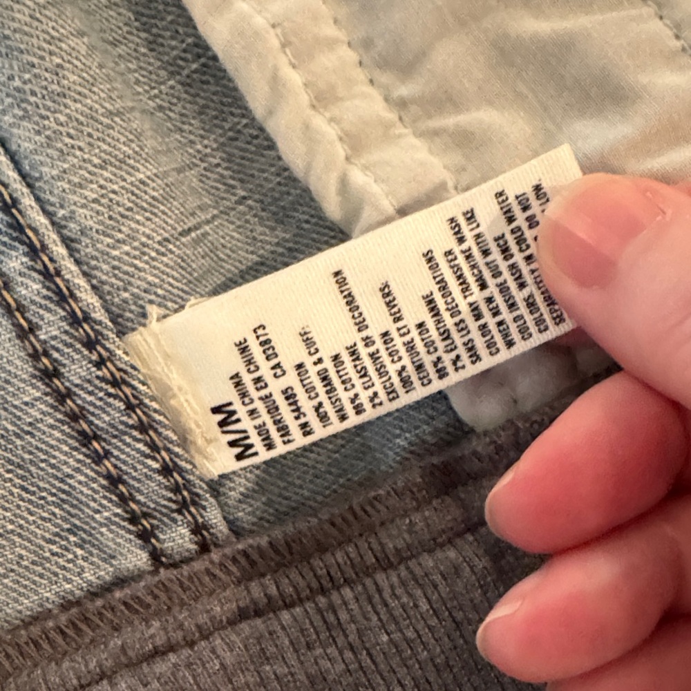 American Eagle Outfitters Gray and Blue Hooded Denim Jacket - Picture 3 of 8